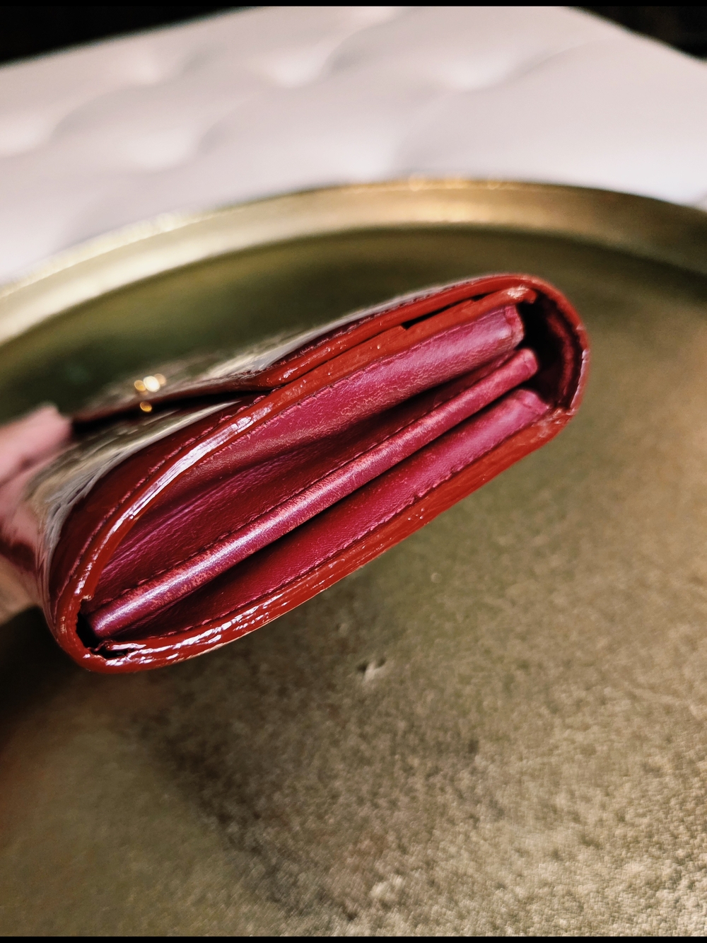 Authentic Louis Vuitton Sarah Wallet Pomme D'Amour Red Vernis Patent Leather - Picture 7 of 15